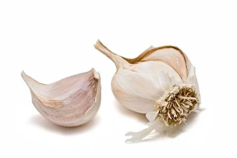 Garlic isolated on a white background. Stock Photos