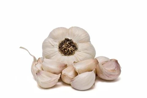 Garlic isolated on a white background. Stock Photos