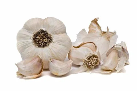 Garlic isolated on a white background. Stock Photos