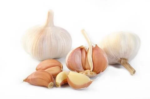 Garlic isolated on white background Stock Photos