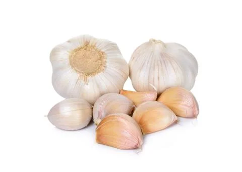 Garlic isolated on the white background Stock Photos
