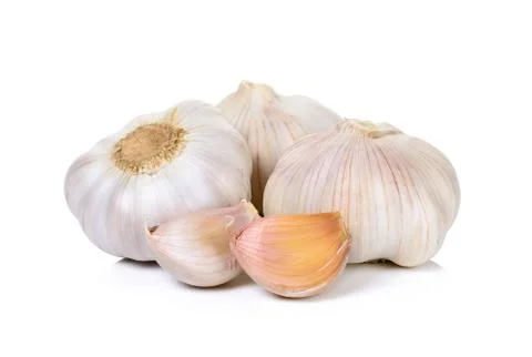 Garlic isolated on the white background Stock Photos