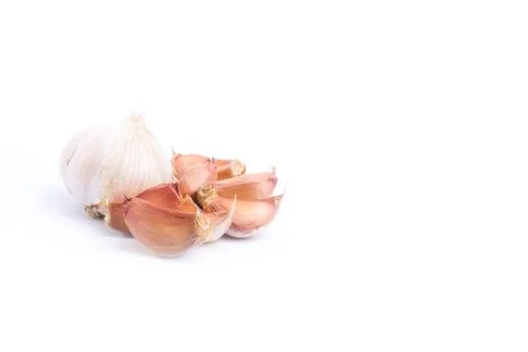 Garlic isolated on white background Stock Photos