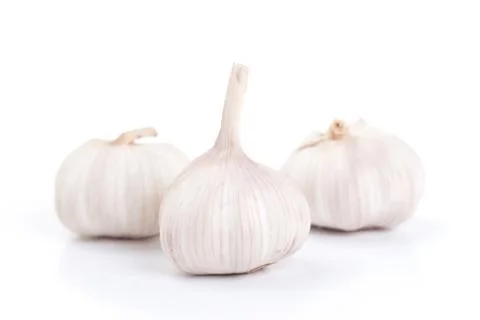 Garlic isolated on white background Stock Photos
