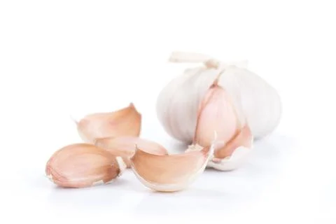 Garlic isolated on white background Stock Photos