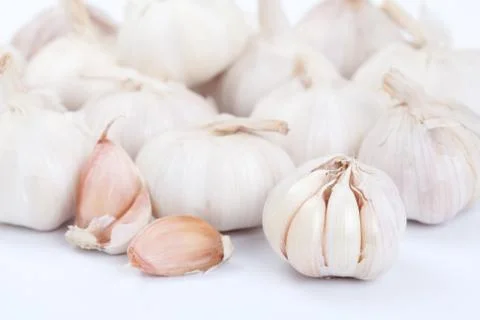 Garlic isolated on white background Stock Photos