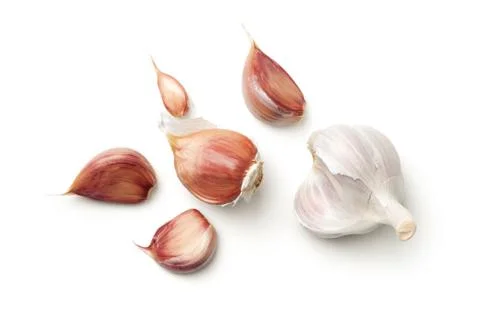 Garlic Isolated on White Background Stock Photos