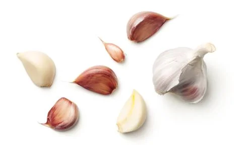 Garlic Isolated on White Background Stock Photos