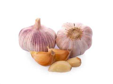 Garlic isolated on white background Stock Photos