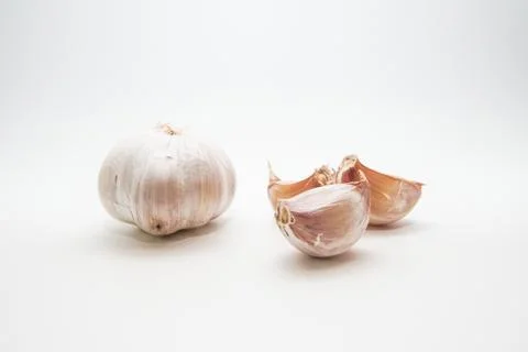 Garlic isolated on white background Stock Photos