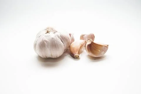 Garlic isolated on white background Stock Photos