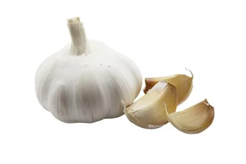 Garlic isolated on white background Stock Photos