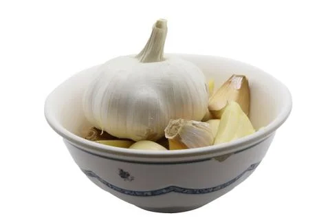 Garlic isolated on white background Stock Photos