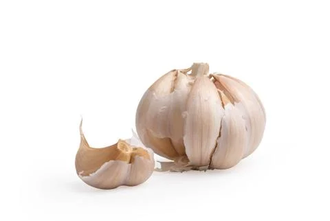 Garlic isolated on the white background Stock-Fotos