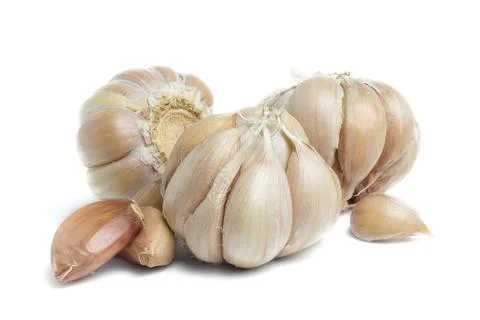 Garlic Isolated on white background Stock Photos
