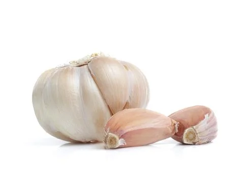 Garlic Isolated on white background Stock Photos