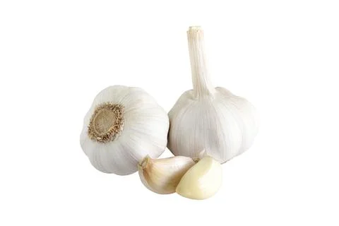 Garlic isolated on white background,clipping path Stock Photos