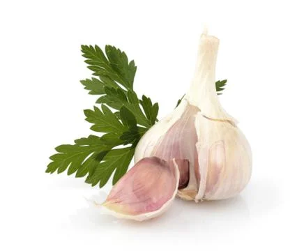 Garlic isolated on white Stock Photos