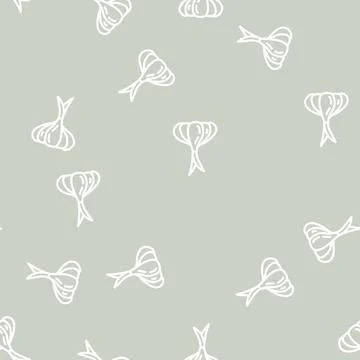 Garlic line vector seamless pattern Illustrazione stock