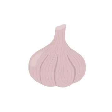 Garlic logo in flat style. Isolated object. Garlic icon. Vegetable from the Stock Illustration