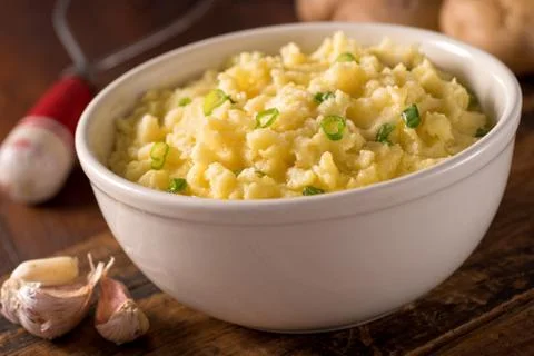 Garlic mashed potatoes Stock Photos