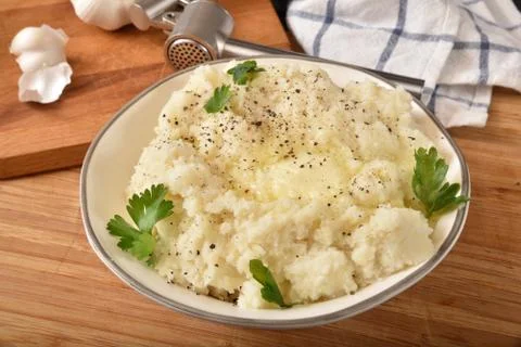 Garlic mashed potatoes Stock Photos