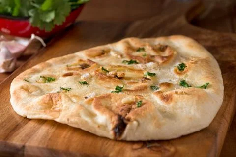 Garlic Naan Bread Stock Photos