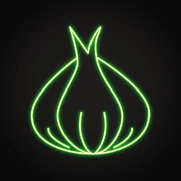 Garlic neon icon Illustrazione stock