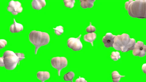 Garlic particle green screen loop animation Video stock 146061046