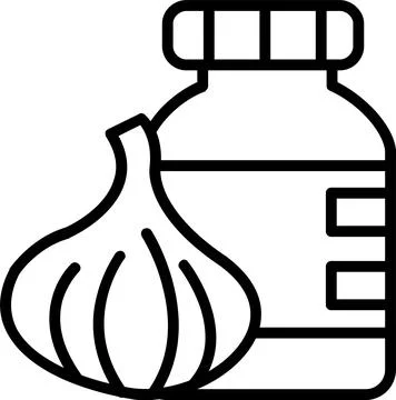 Garlic Paste Line Icon Design Stock Illustration