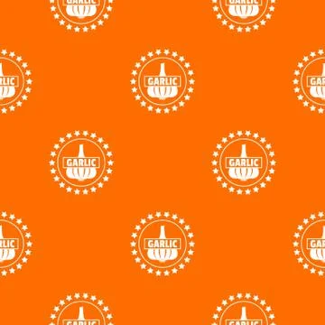 Garlic pattern vector orange Stock Illustration