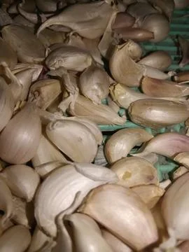 The garlic with peeled Stock Photos