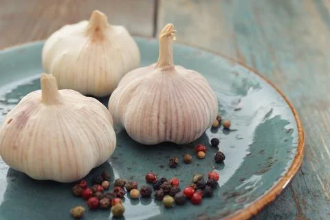 Garlic with pepper Stock Photos