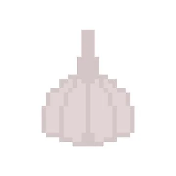 Garlic pixel art. Vegetable pixelated. Old game graphics. 8 bit Vector illust Stock Illustration