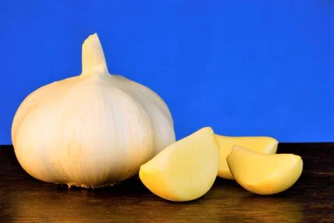 Garlic is a popular vegetable, sharp taste and characteristic smell. Stock Photos