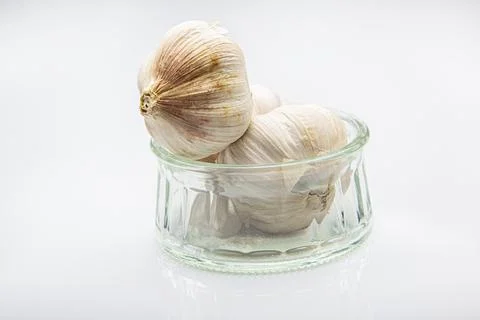 Garlic in a pot Stock Photos