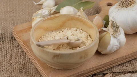 Garlic powder rotate Stock Footage 246126501