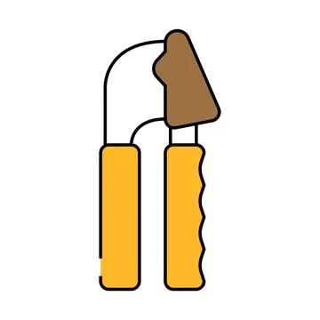 Garlic press kitchen icon color illustration Stock Illustration
