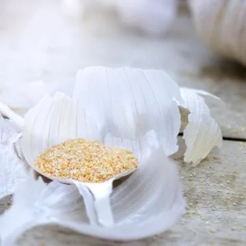 Garlic salt macro Stock Photos