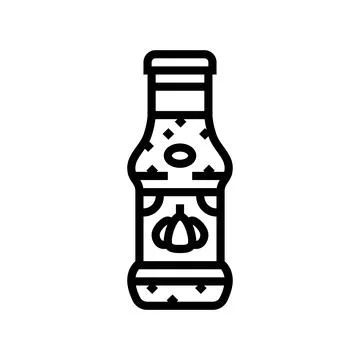 Garlic sauce condiment line icon vector illustration Stock Illustration