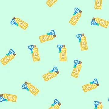 Garlic sauce condiment vector seamless pattern Illustrazione stock