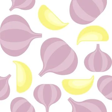 Garlic seamless pattern, vegetable theme for use as wallpaper or background Illustrazione stock