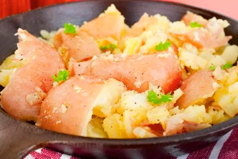Garlic smashed potato Stock Photos