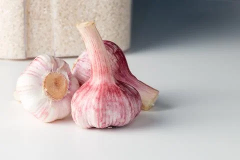 Garlic on the table Stock Photos
