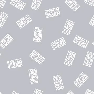 Garlic tablets line vector seamless pattern Illustrazione stock