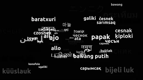 Garlic Translated in 70 Worldwide Languages Endless Looping 3d Zooming Wordcl Stockbeeldmateriaal 145206698