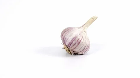 Garlic on white background Stock Footage 220280346