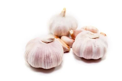 Garlic on white background 스톡 사진