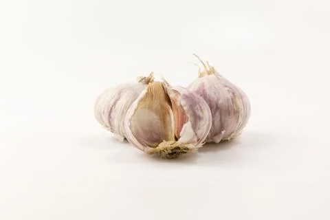 Garlic on a white background Stock Photos