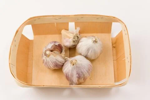 Garlic on a white background Stock Photos